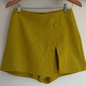 Olive Green Wrap-Front Women's Shorts